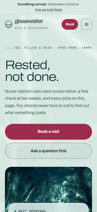 The same page on a phone.